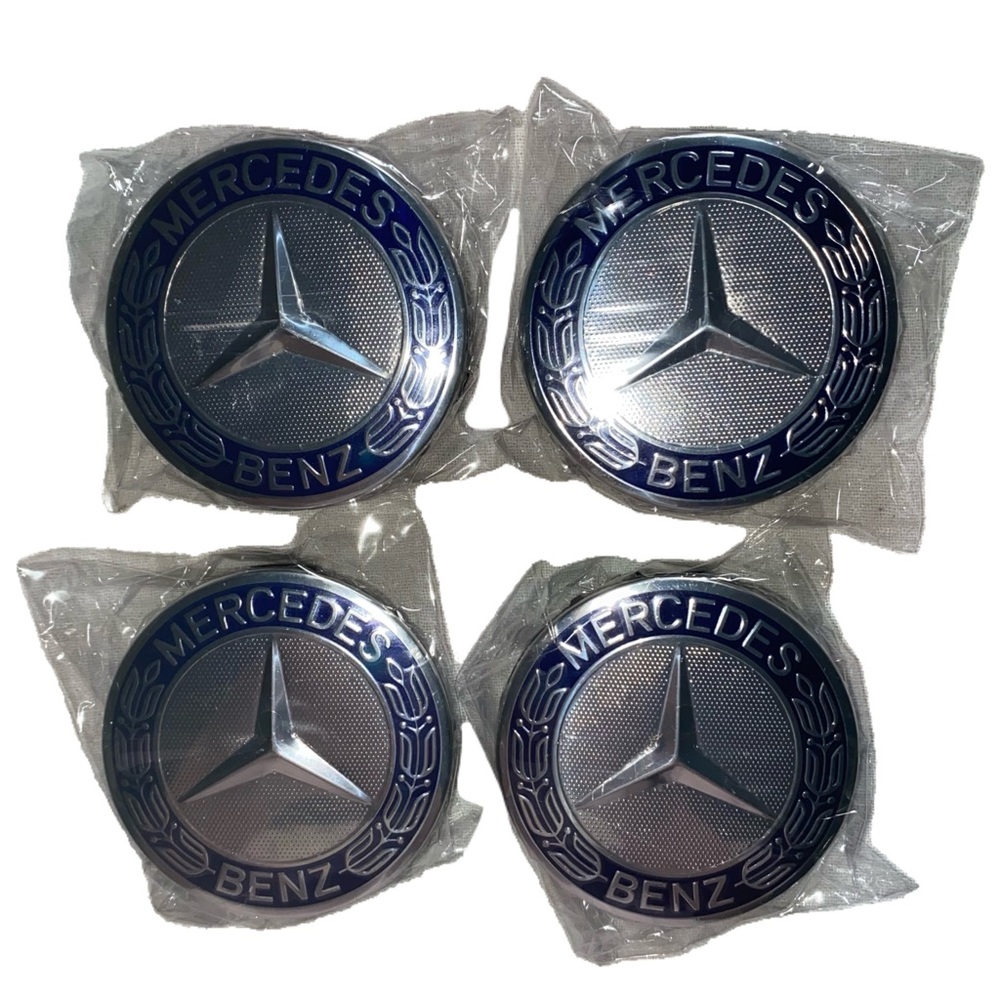 Mercedes Benz Wheel Hub Cap Cover Centers Emblem 75mm OE #A 171400 00 25, 4PCS